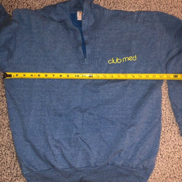 West Memory France Club Med Pullover Half Zip Blue Unisex - Picture 3 of 7